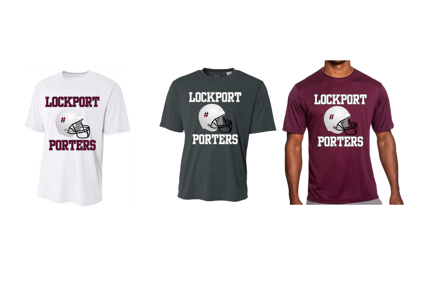 A4 Mens Cooling Performance T-Shirt 6 custom # on Helmet