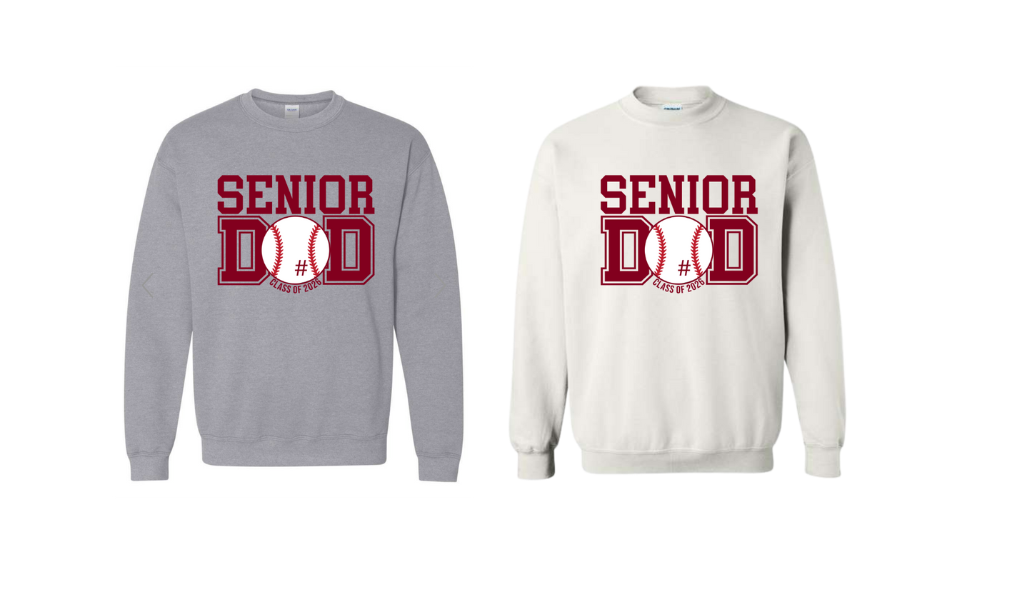 Adult Gildan Heavy Blend Crewneck Sweatshirt Senior Dad with custom number