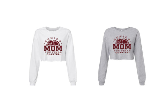 Women's Cropped Long Sleeve Senior Mom