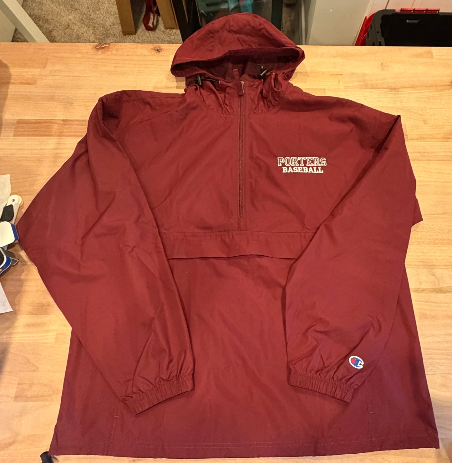 Unisex Packable Anorak Jacket Embroidered Porters Baseball