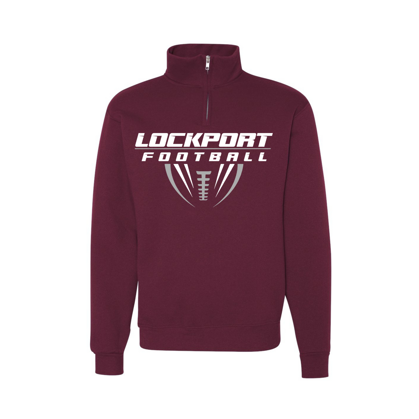 Maroon Jerzees 1/4 Zip Sweatshirt Full Chest Design