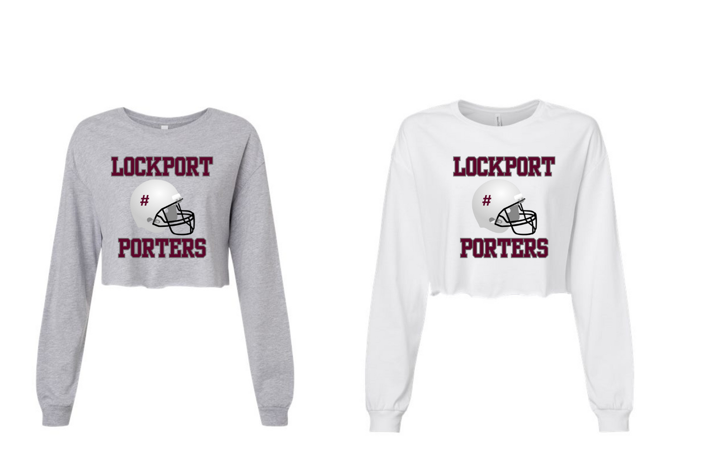 Women's Cropped Long Sleeve 4 Helmet with Custom #