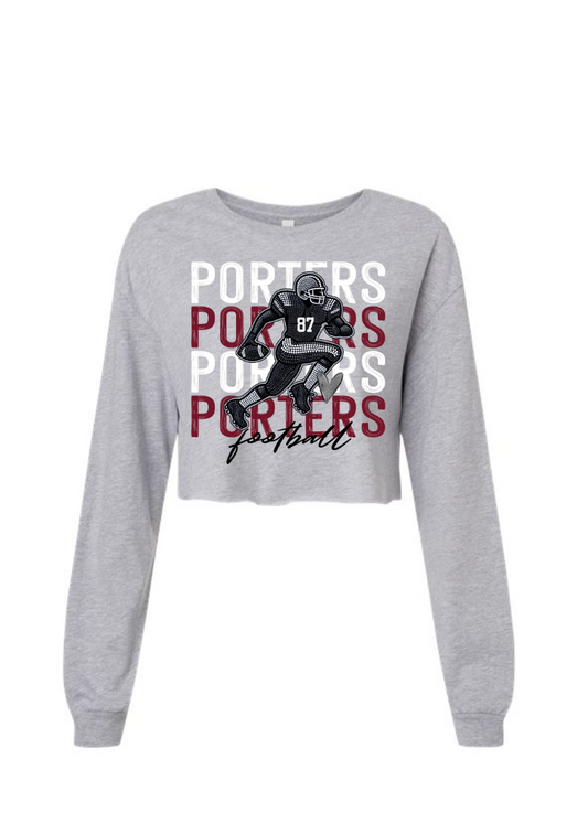 Women's Cropped Long Sleeve 5 custom # on jersey