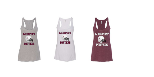 BELLA + CANVAS Women's Jersey Racerback Tank 7 with custom # on Helmet