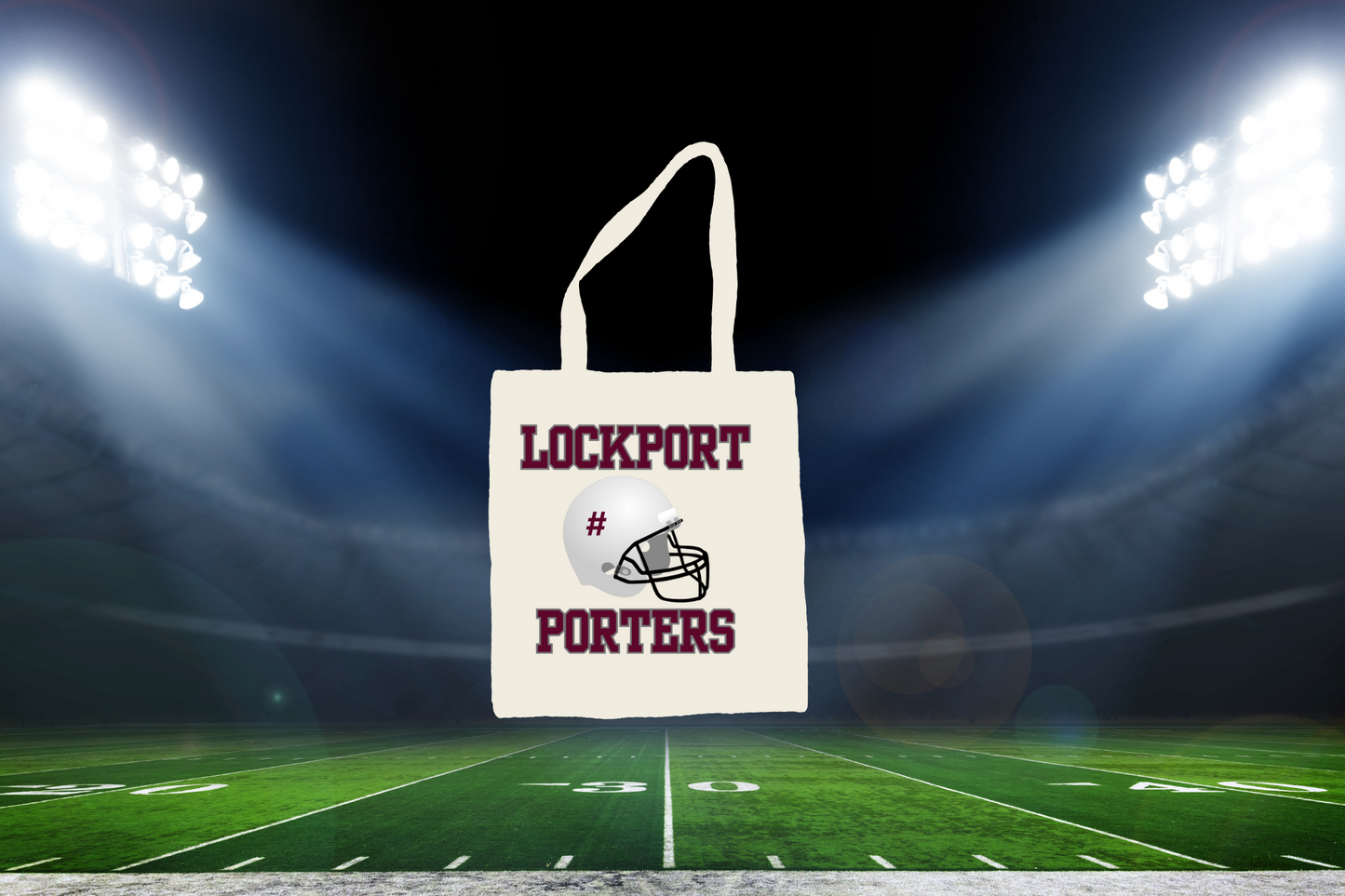 Canvas Tote Bag Custom # on Helmet